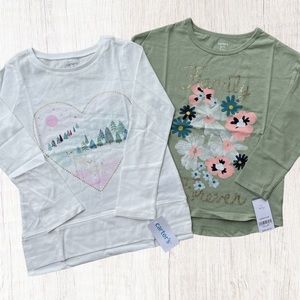 5T Girls 2-Pack Long Sleeve Shirts by Carter’s